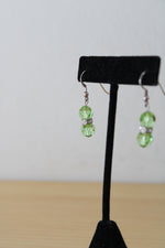 Green & Pink Dangle Earring Pair