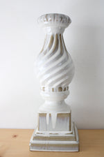 Bombay White Green Porcelain Column Candle Stand