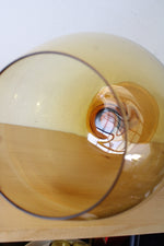 Mid Century Modern Empoli Amber Glass Pedestal Snifter Vase