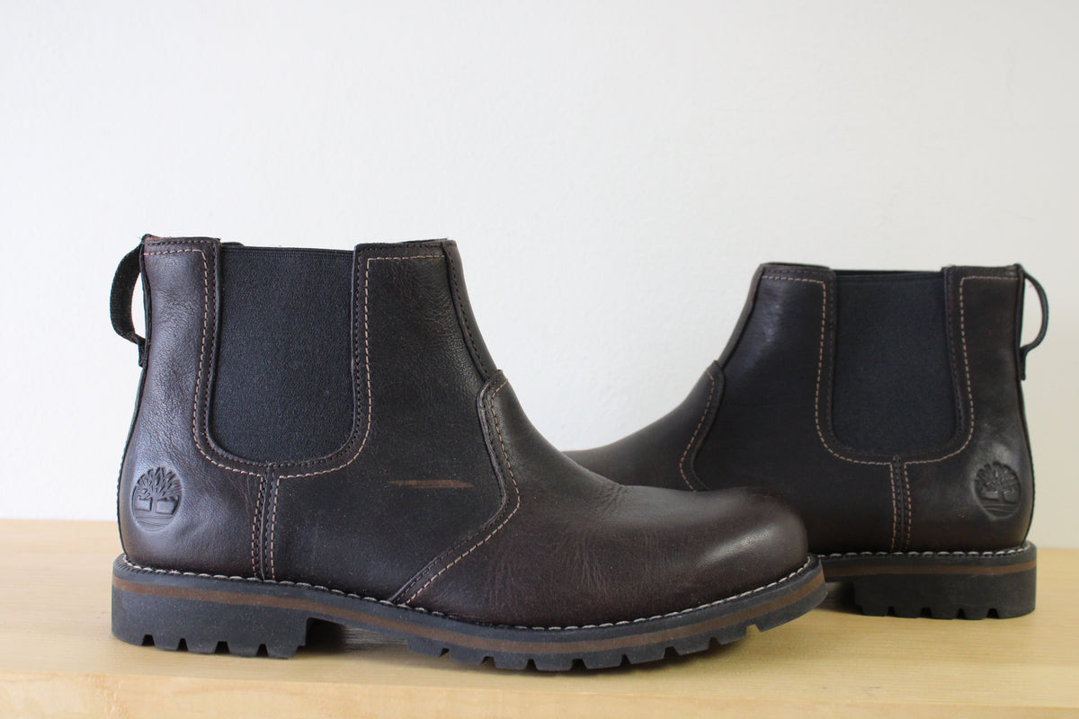 Timberland Men\'s Size 9 Larchmont Brown Chelsea Waterproof Leather Boots A13HZ Timberland Larchmont Chelsea - Brown - Walktall | Unboxing  main image 3