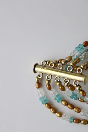 Avindy India Blue Gold Beaded Bracelet