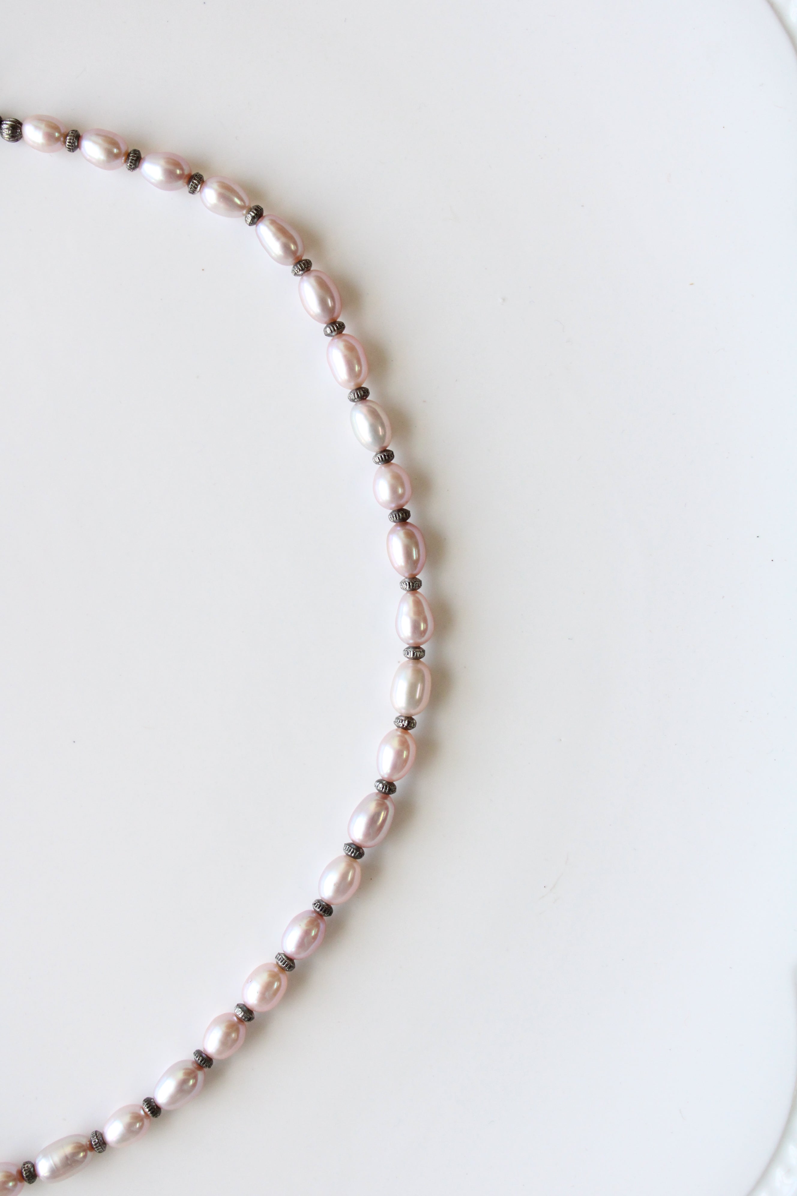 Genuine Gray/Purple Pearl Sterling Silver Necklace