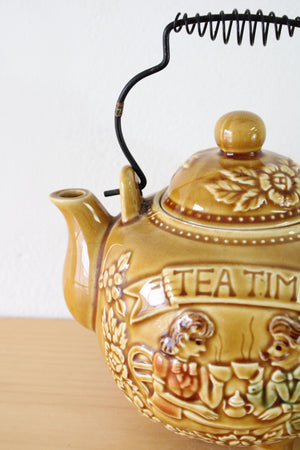 Tea Time Yellow Porcelain Vintage Made In Japan Teapot