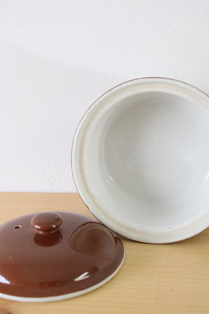 Hall Vintage Covered Brown Ceramic Dish