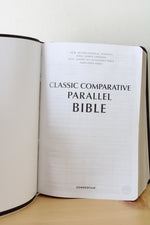 Holy Bible Classic Comparative Parallel NIV KJV NASB AMP Red Leather Bible