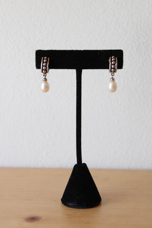 Sterling Silver Genuine Pearl Earrings