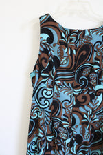 Connected Woman Blue Brown Paisley Dress | 18W