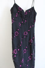 City Triangles Vintage Black Pink Sparkle Floral Formal Maxi Dress | 5