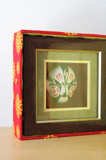 Clay Figure Chinese Mini Opera Mask Zhang Lingsu in Shadow Box