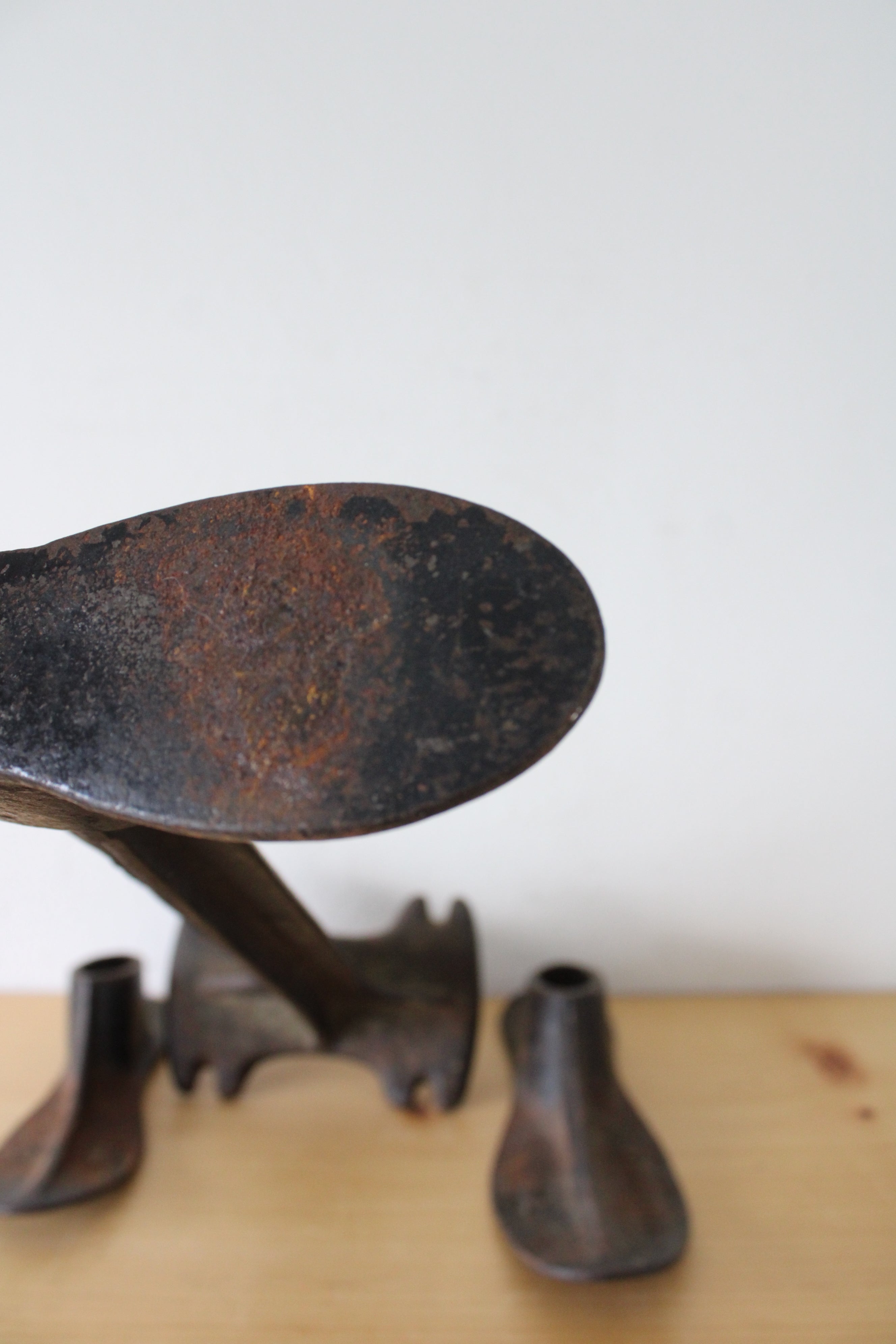 Antique Cast Iron Malleable Cobbler's Shoe 4 Piece Repair Stand