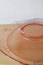 Vintage Rolled Edge Pink Glass Depression Dish