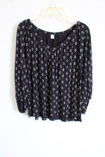 Old Navy Black White Patterned Top | XL