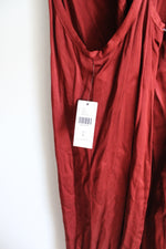 NEW Lacausa Anthropologie Crimson Cranberry Satin Maxi Dress | L