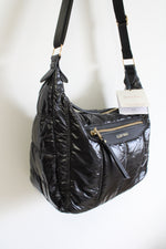 NEW Ellen Tracy Black Puffer Quilted Nylon Bag