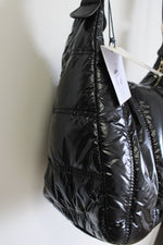 NEW Ellen Tracy Black Puffer Quilted Nylon Bag