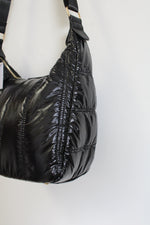 NEW Ellen Tracy Black Puffer Quilted Nylon Bag