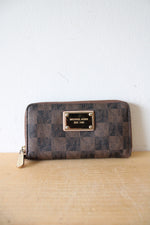 Michael Kors Signature Brown Checkered Wallet
