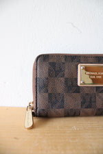 Michael Kors Signature Brown Checkered Wallet