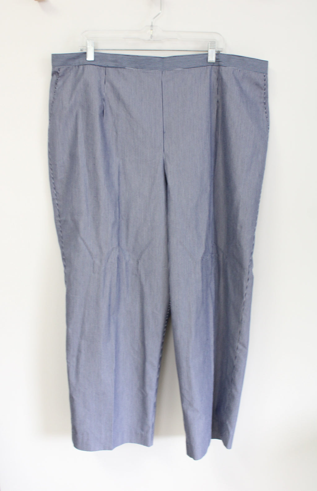 NEW Alfred Dunner Blue White Striped Pants | 24W