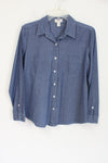 LOFT Blue Striped Cotton Button Down Shirt | M