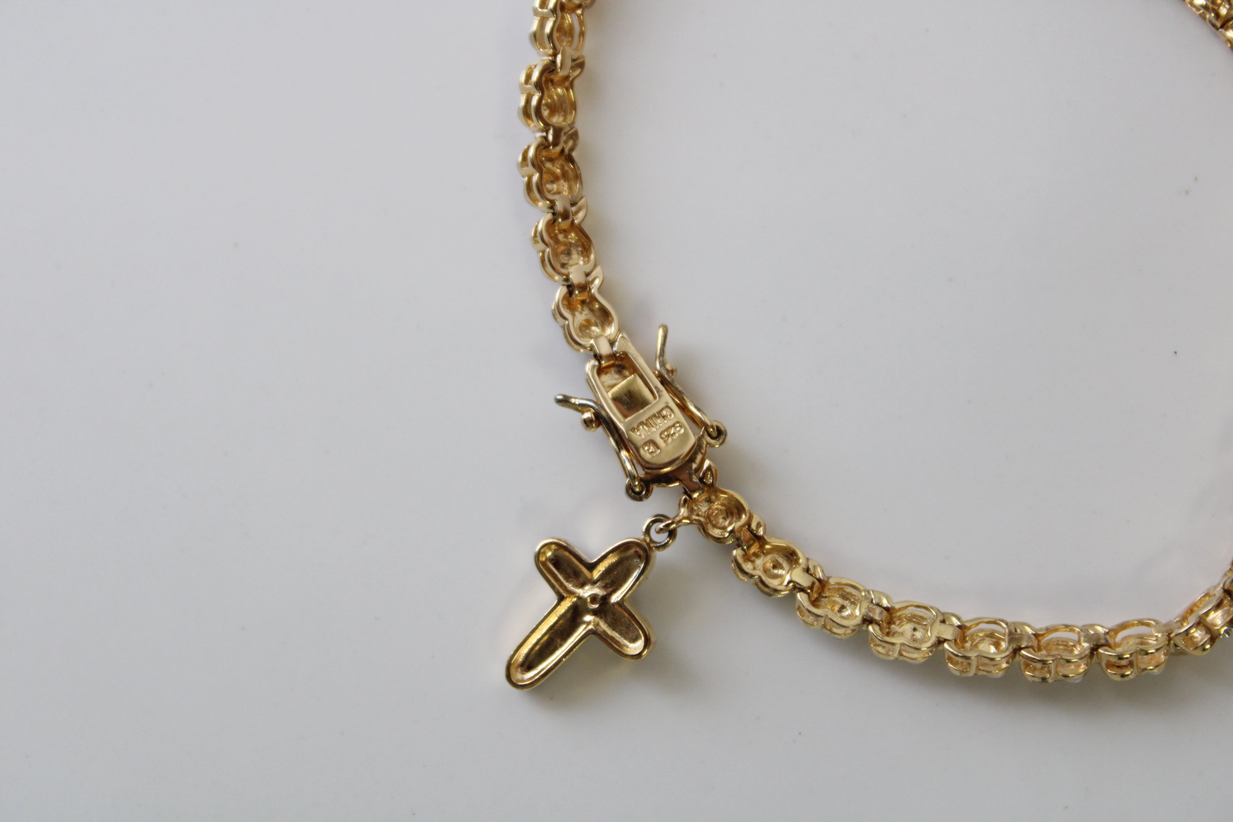 Cross Charm 925 Bracelet