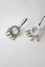 Sterling Silver & Pearl Handmade Dangle Hook Earrings