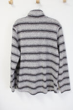 Faded Glory Gray Striped Fleece Lined Jacket | 3X (22W-24W)