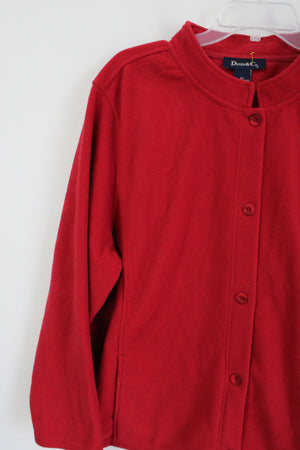 Denim & Co. Red Fleece Jacket | 3X