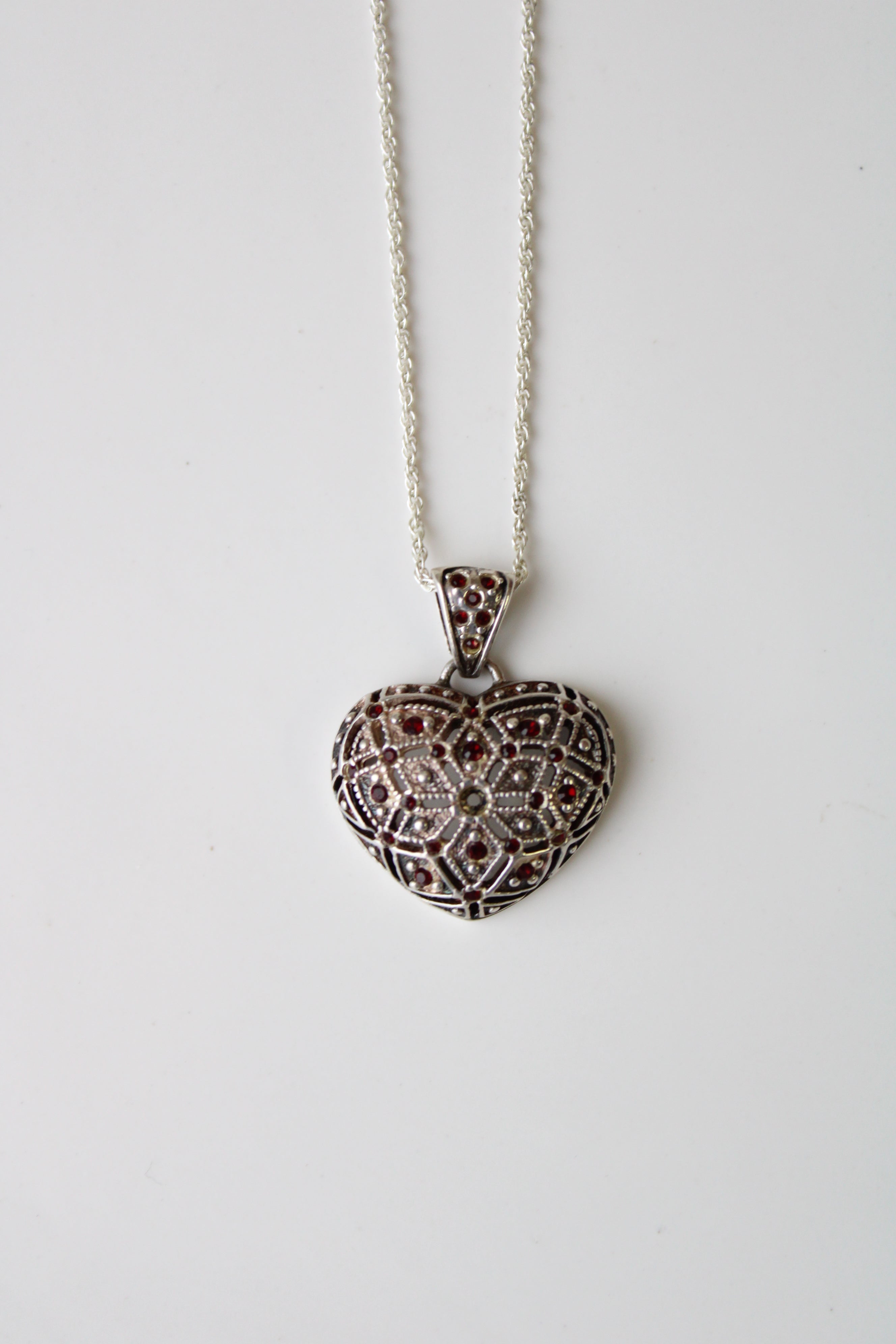 Ruby Stone Heart Necklace