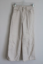 Calvin Klein Cropped Wide Leg Beige Jean | 24W