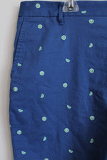 Izod Stretch Blue Lime Print Bermuda Shorts | 42