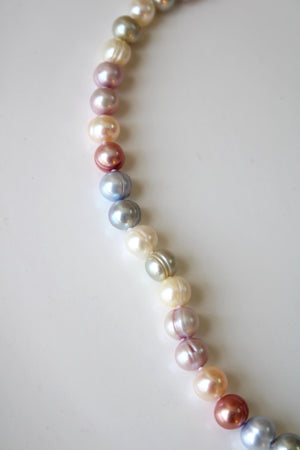 Pastel Multicolored Genuine Freshwater Pearl Necklace