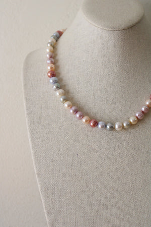 Pastel Multicolored Genuine Freshwater Pearl Necklace