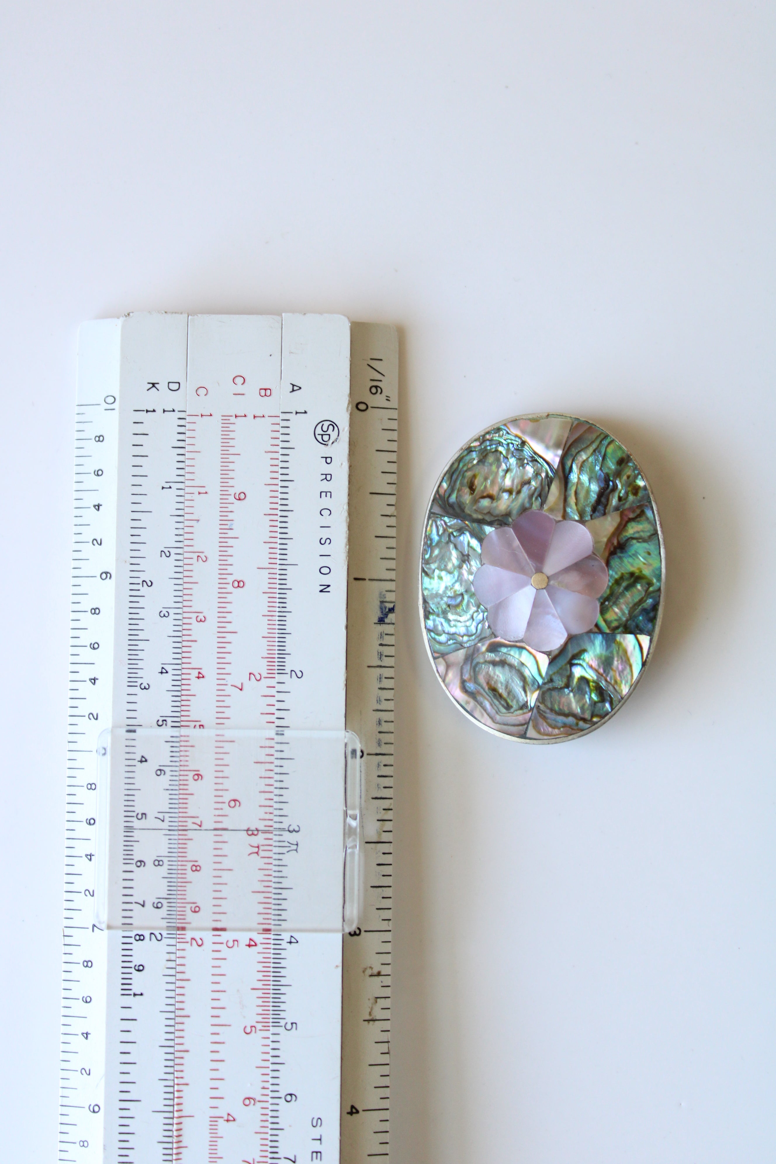 Abalone Flower Oval Pin