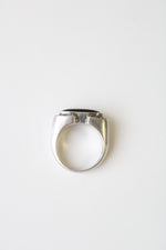 Black Stone Sterling Silver Ring | Size 8