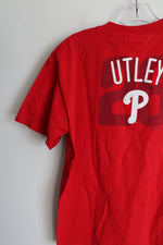 Majestic Philadelphia Phillies Chase Utley Red T-Shirt | Youth XL (18/20)
