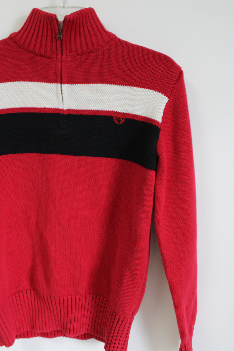Chaps Red Thick Knit Cotton Quarter Zip Sweater | 18/20 – Jubilee