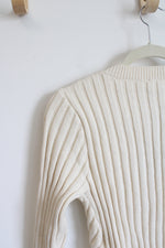 NEW Le Lis Asymmetrical Cream Sweater | M