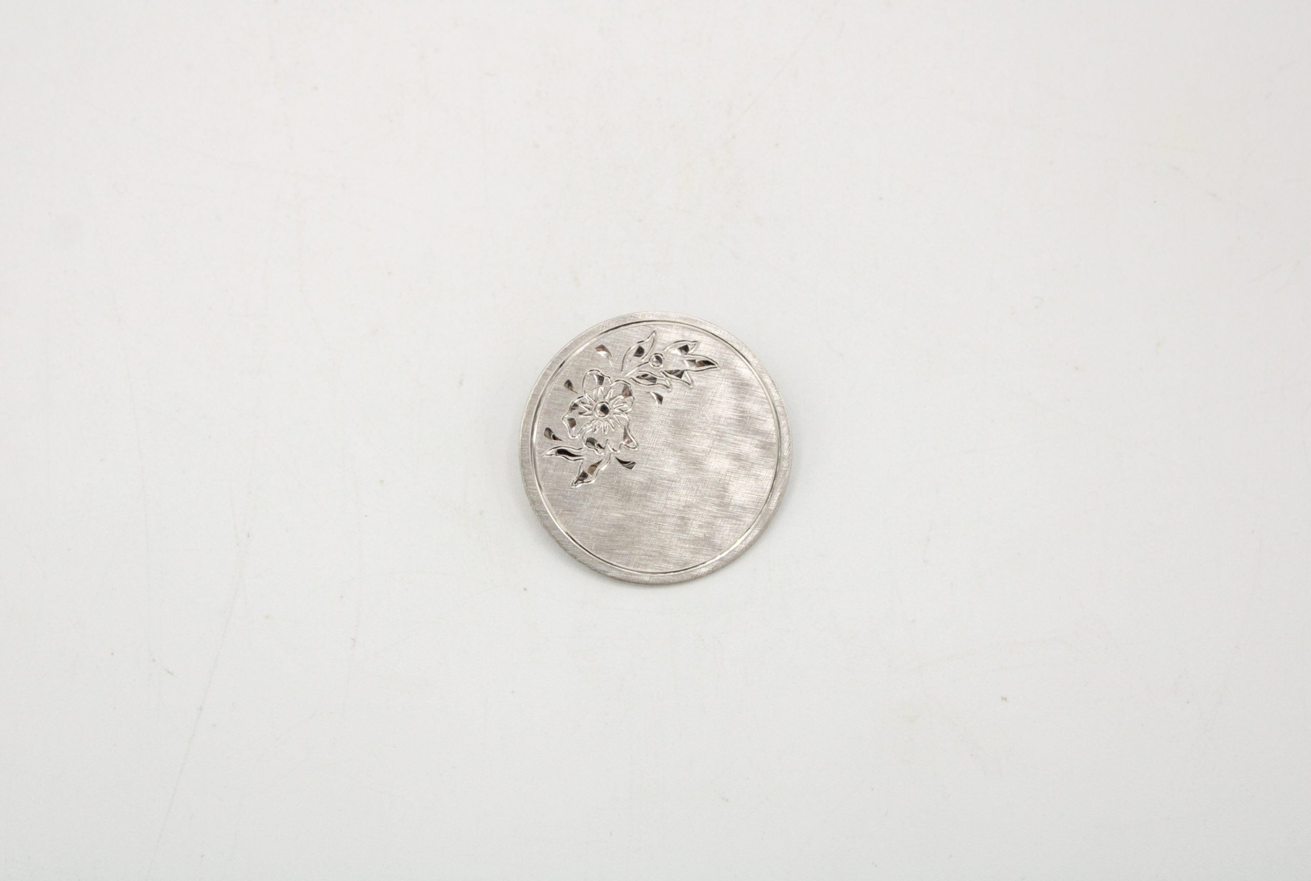 Sterling Silver Etched Circle Pin