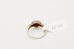 Ruby Colored Heart Stone Ring | Size 8