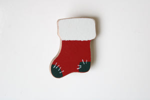 Painted Wooden Stocking Pin