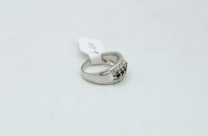 Black & Clear Stone Ring | Size 7