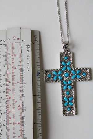 Turquoise Cross Pendant Necklace