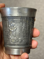 German Pewter Embossed Wine Cup