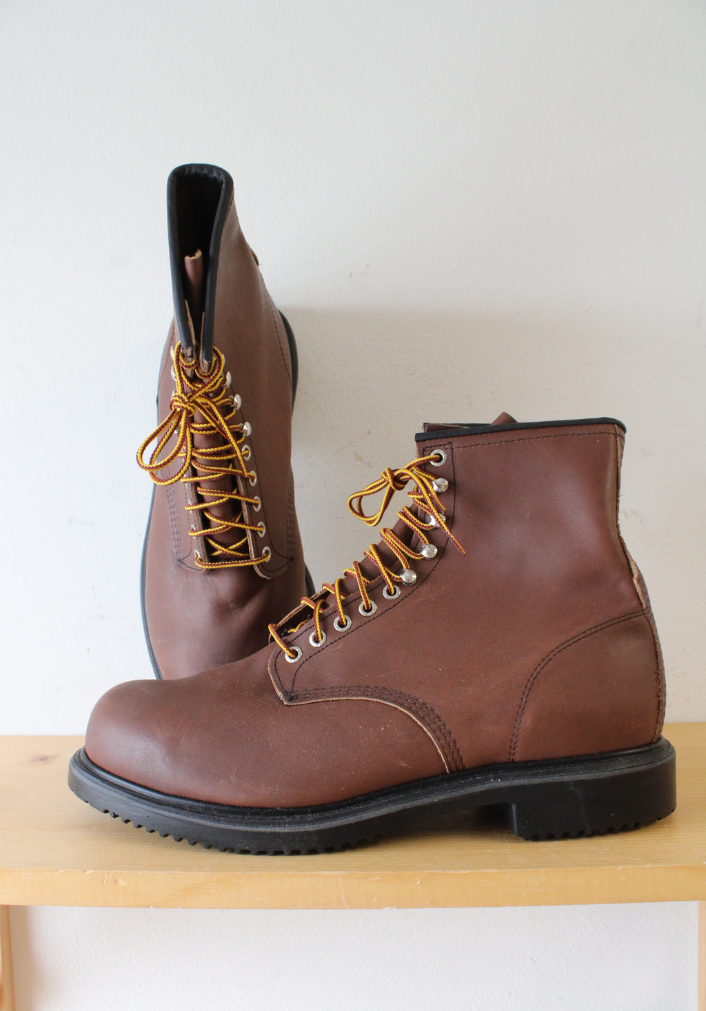 Red Wing Brown Leather Steel Toe Boots | 14