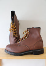 Red Wing Brown Leather Steel Toe Boots | 14
