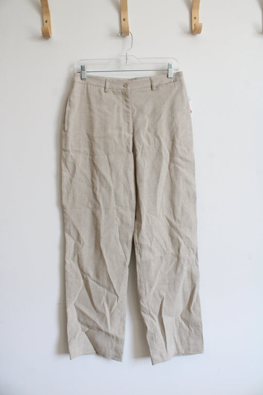 NEW Liz Claiborne Beige Linen Blend Trouser Pants | 10P