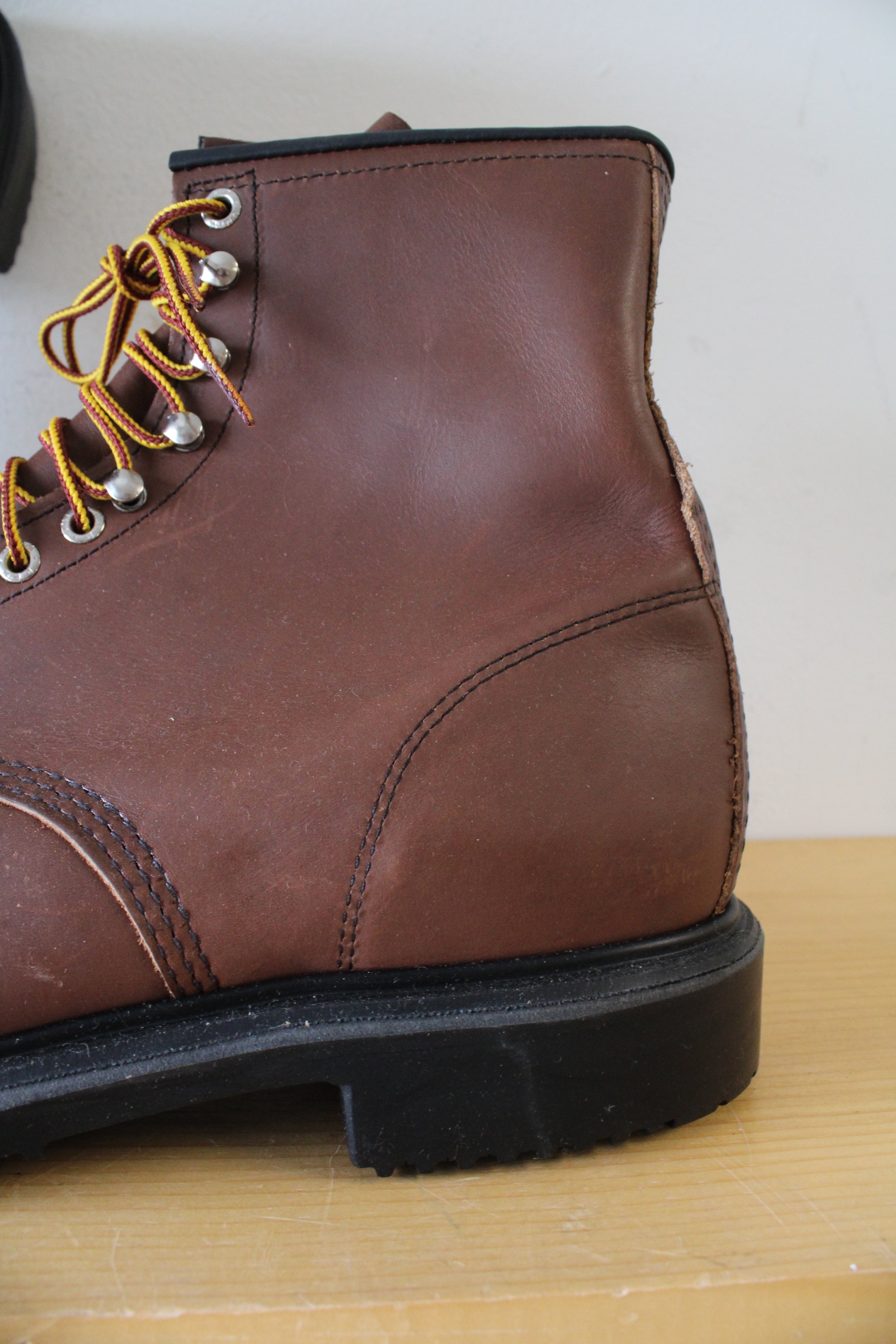 Red Wing Brown Leather Steel Toe Boots | 14