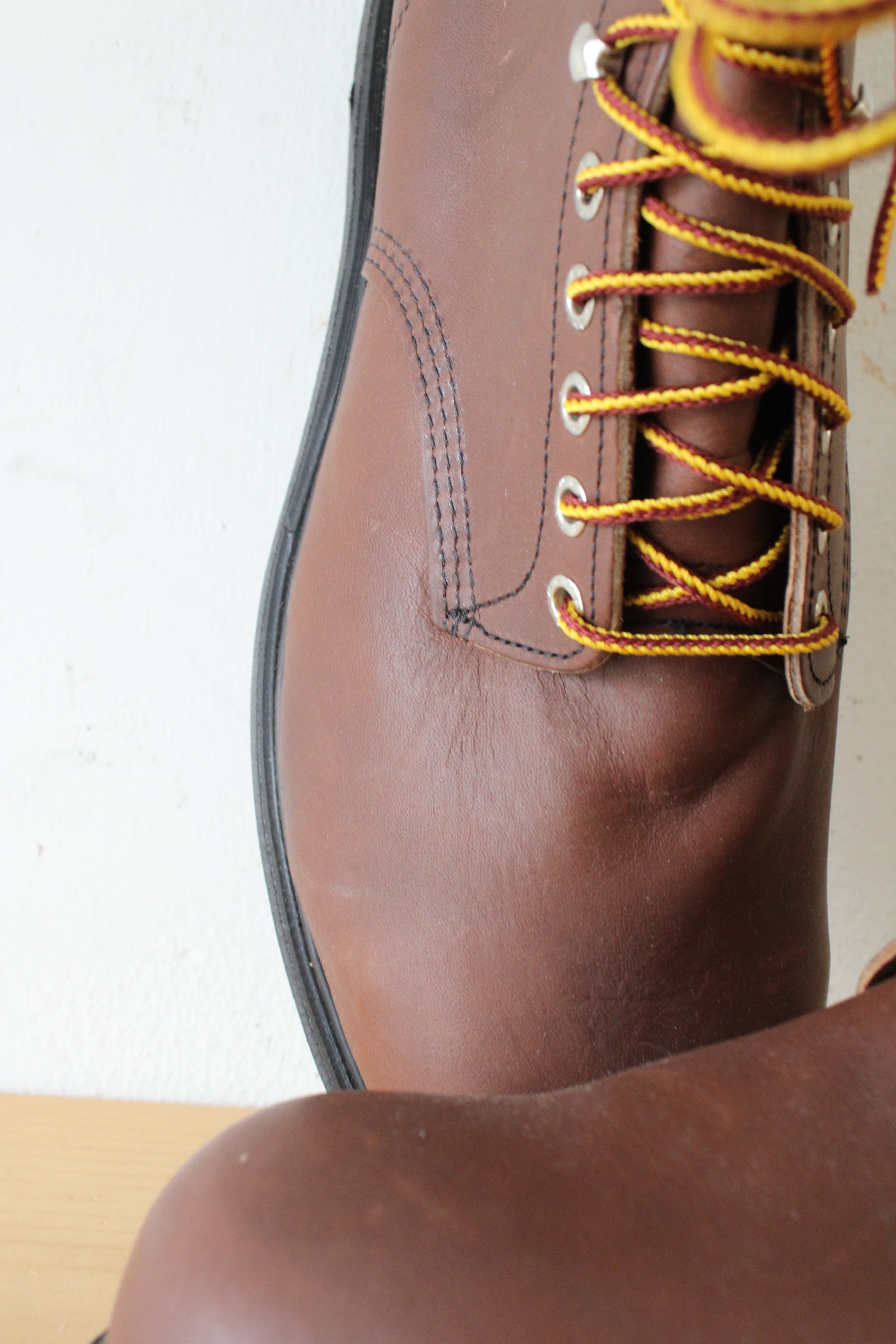 Red Wing Brown Leather Steel Toe Boots | 14