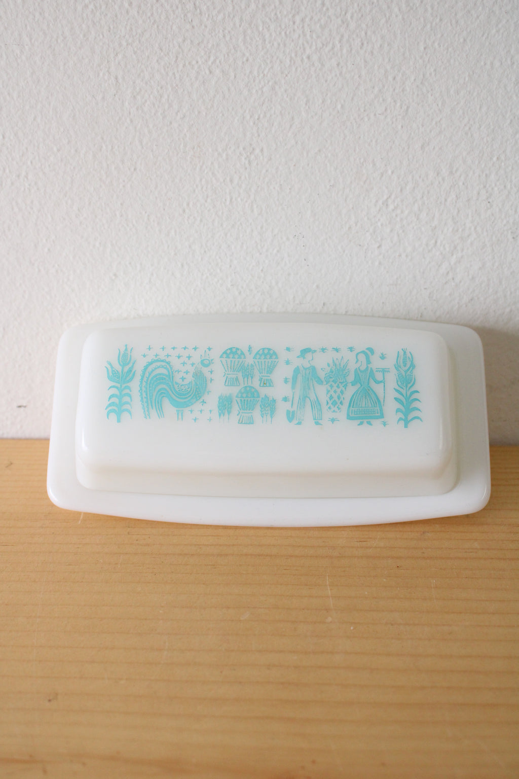 Pyrex Butterprint Turquoise Amish Butter Dish